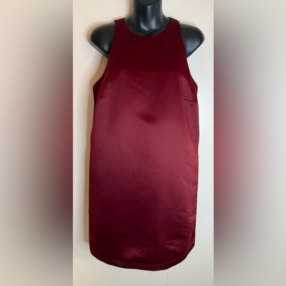 Future Collective Women’s Holiday 90’s Satin Mini Dress Burgundy